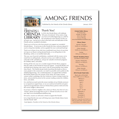 Friends of the Orinda Library - Newsletter