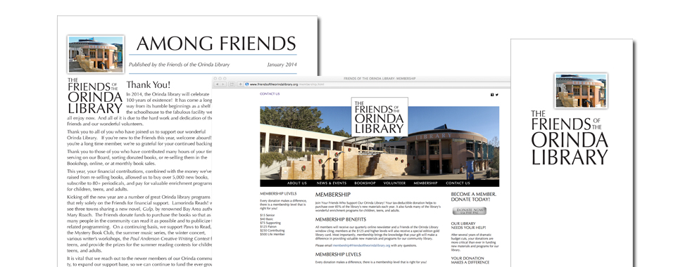 Friends of the Orinda Library - Newsletter, Website, Brochure