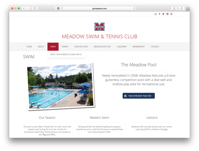 Meadow Swim & Tennis Club - Website / Swim