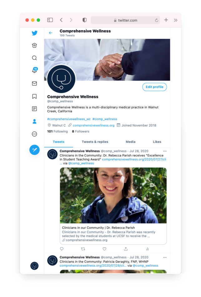 Comprehensive Wellness - Social Media / Twitter Feed