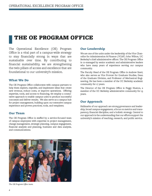 UC Berkeley - Operational Excellence Project Office Annual Report