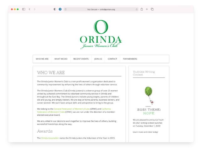 Orinda Junior Women's Club Website